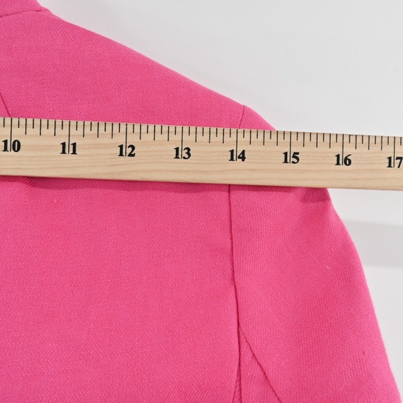 J Crew Womens Going‎ Out Blazer Size 00 Pink Stretch Linen Preppy Barbie AI253 - Picture 5 of 14